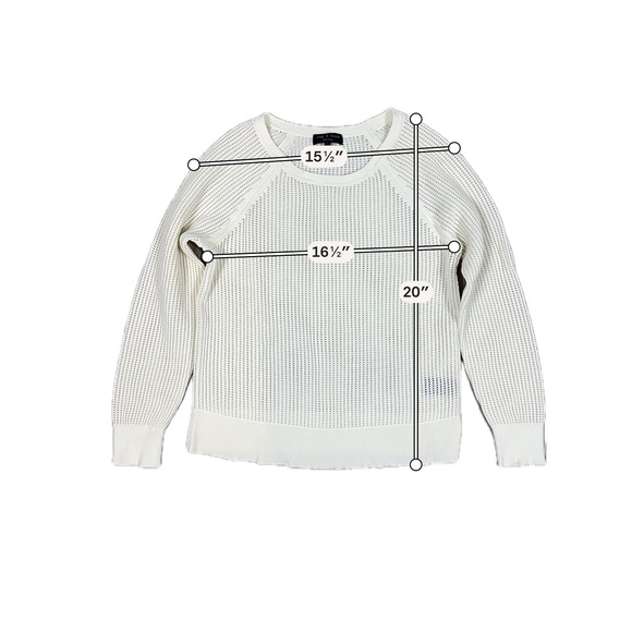 rag & bone Cream Mesh Stretchy Long Sleeve Top  - SIZE S Neutral Fall Minimalist - Picture 6 of 6